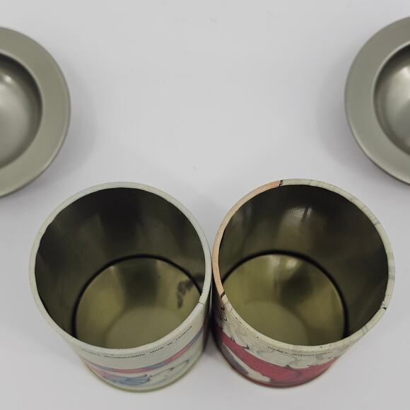 Vintage Christmas Collectible Tin cans Candy Containers Taiwan 90s Santa Snowman - Picture 7 of 9